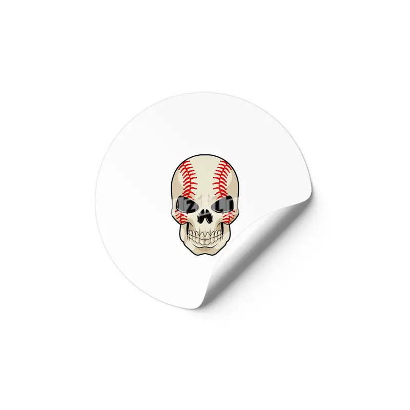 Skull Baseball Sports Etiket