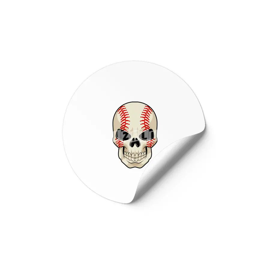 Skull Baseball Sports Etiket