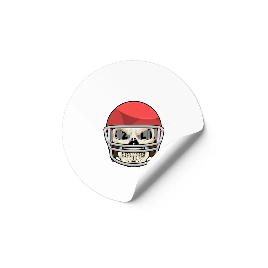 Skull Football Helmet Etiket
