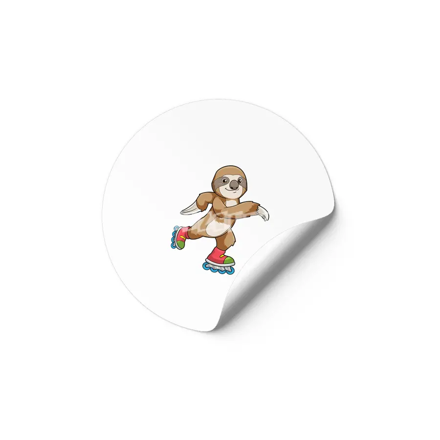 Sloth as Skater with Inline skates Etiket