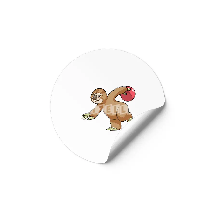 Sloth at Bowling with Bowling ball Etiket