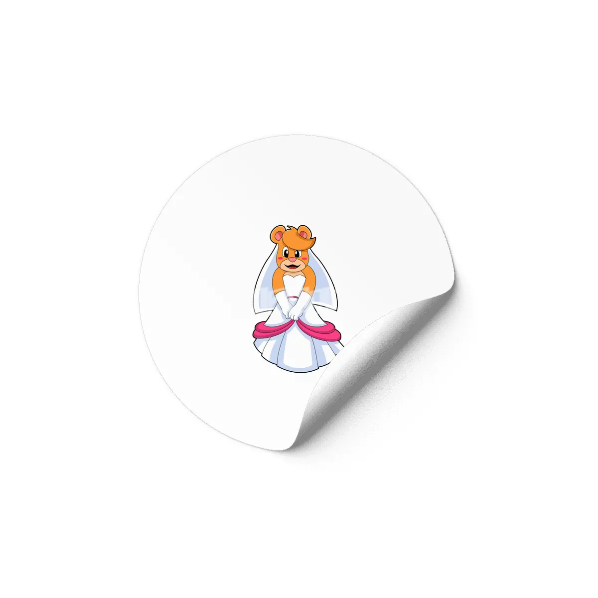 Bear with Wedding dress & Veil Etiket