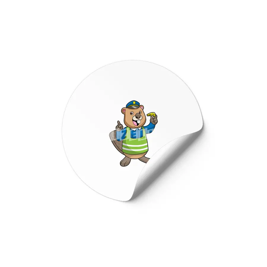 Beaver as Police officer with Whistle Etiket