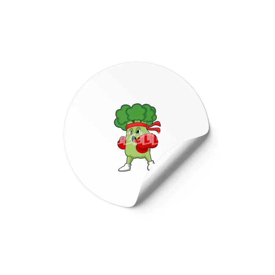 Broccoli at Boxing with Boxing gloves Etiket