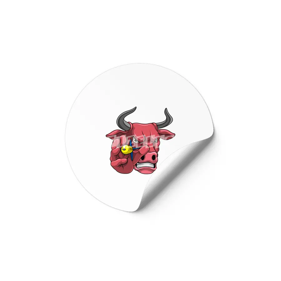 Bull at Darts with Dart Etiket