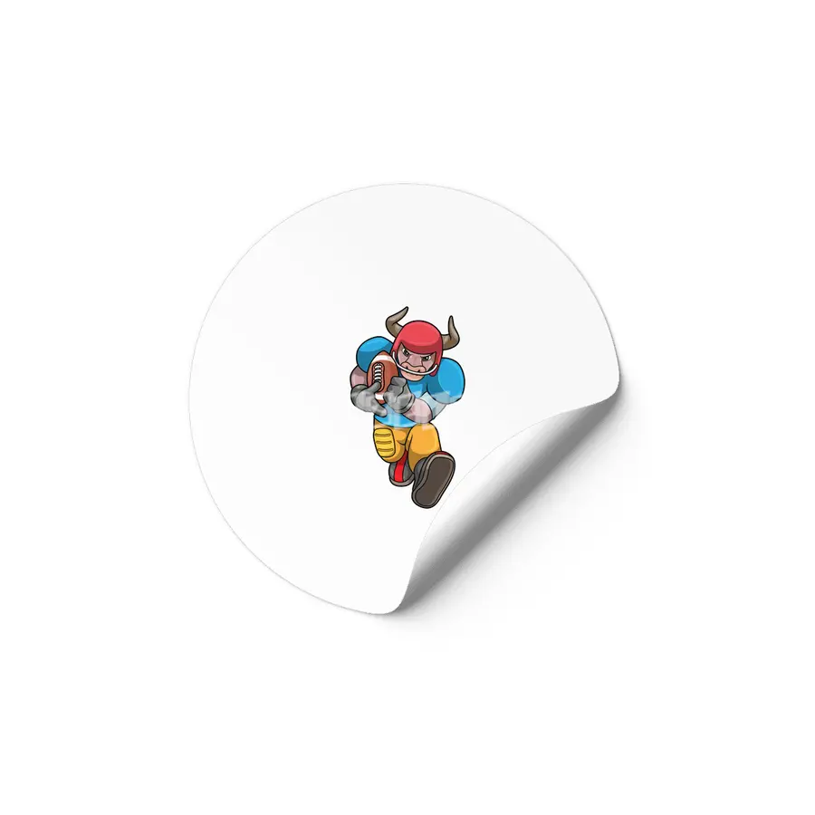 Bull at Sports with Football & Helmet Etiket