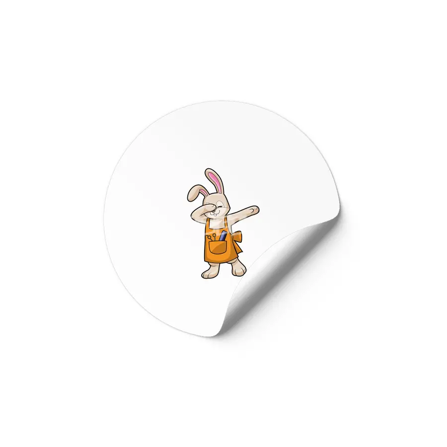Bunny as Hairdresser with Comb & Scissors Etiket