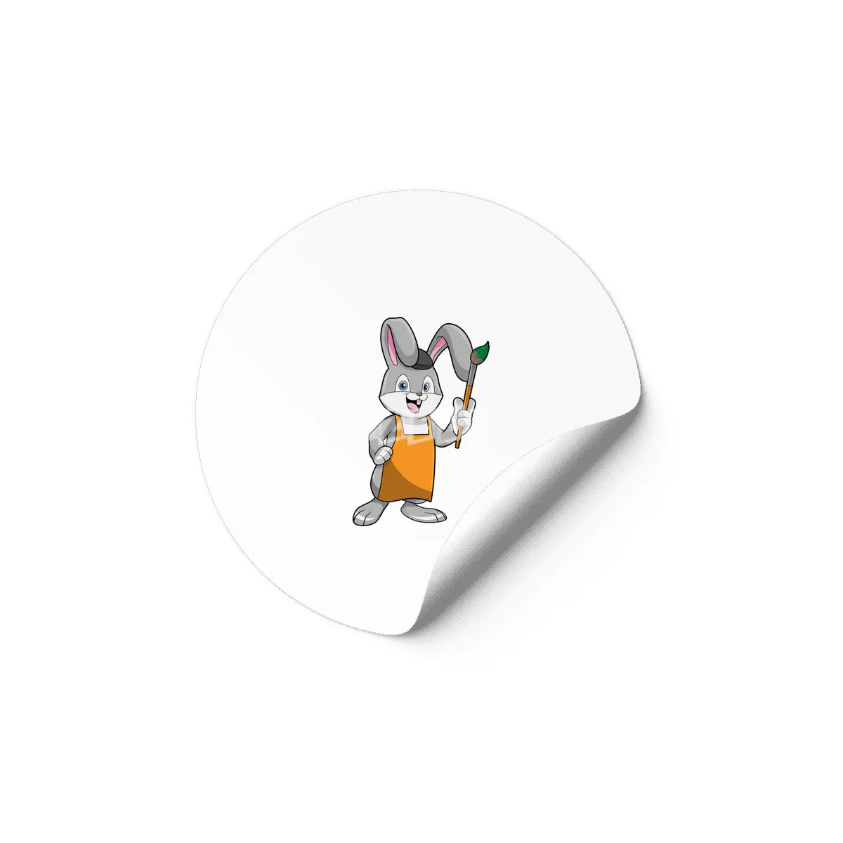Bunny as Painter with Paint brush Etiket