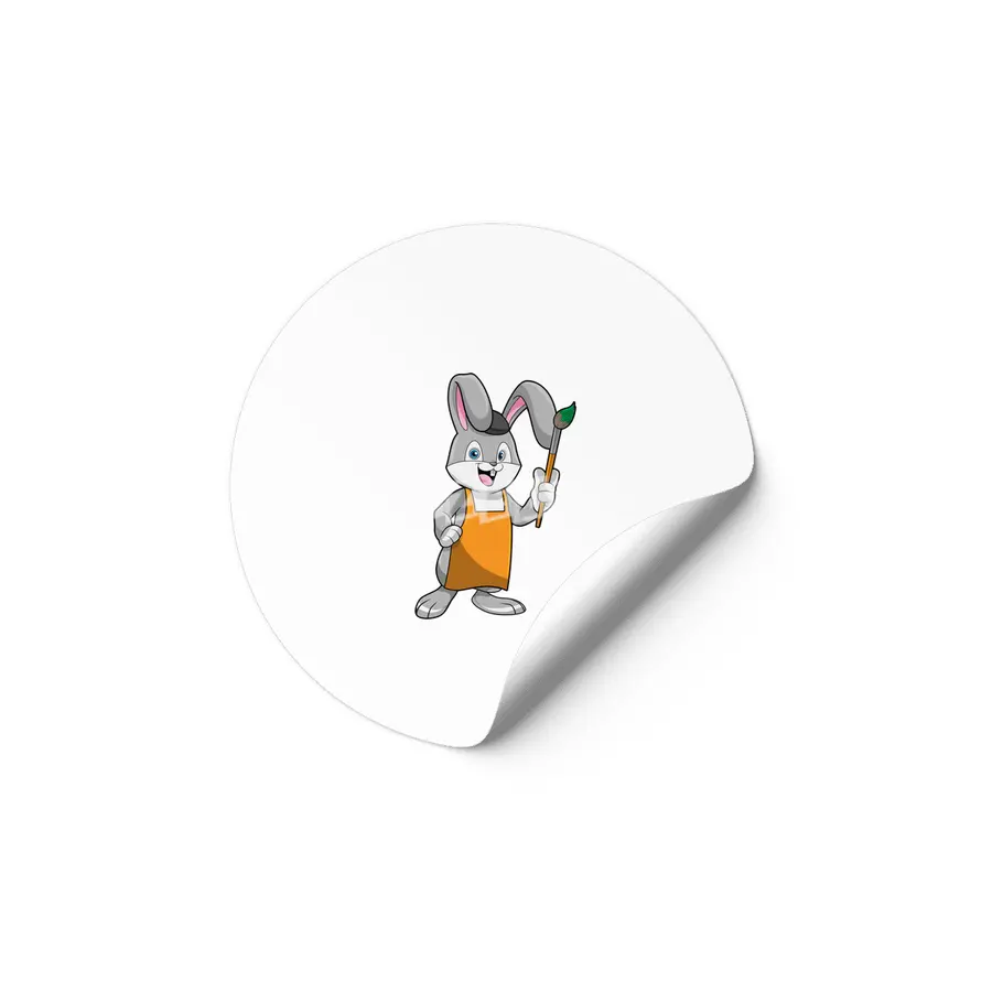 Bunny as Painter with Paint brush Etiket