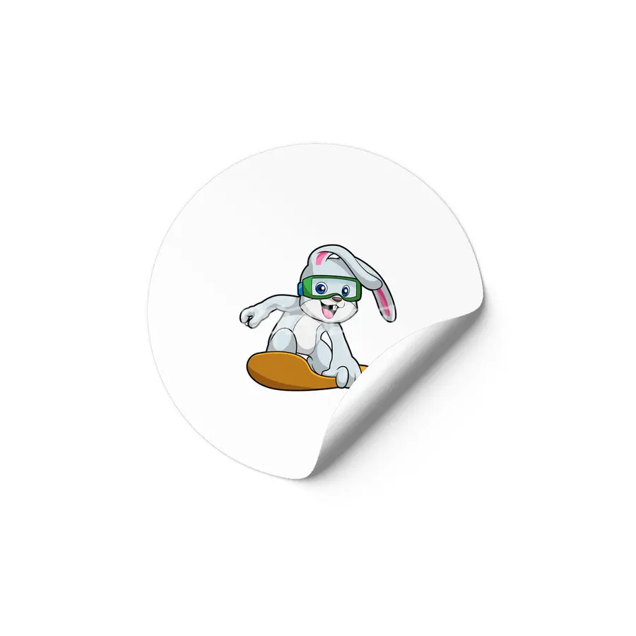 Bunny as Snowboarder with Snowboard Etiket