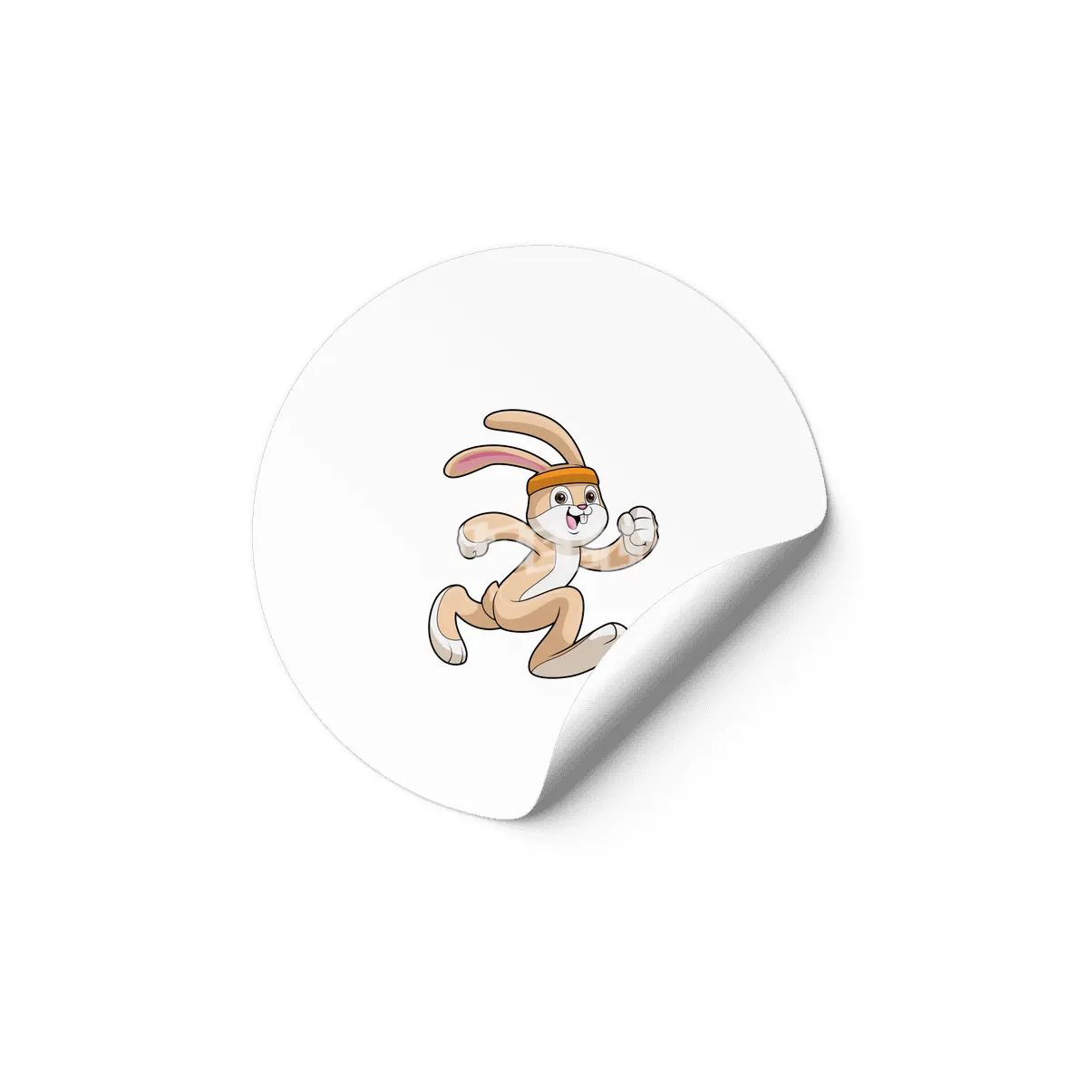 Bunny at Running with Headband Etiket