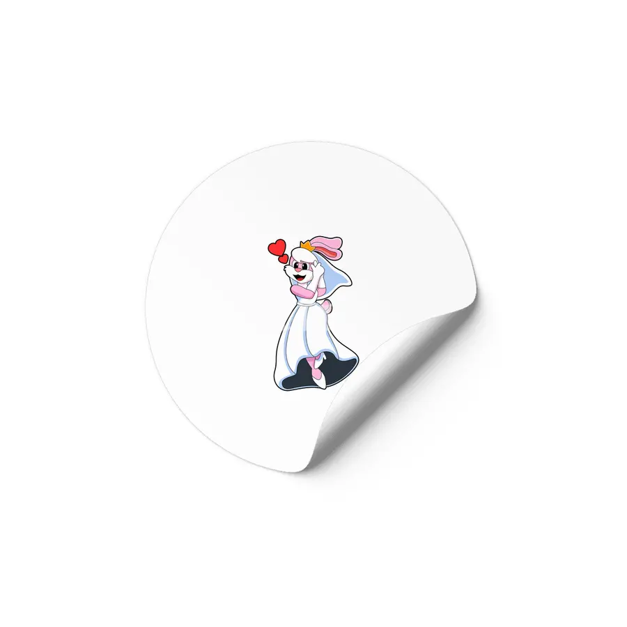 Bunny with Wedding dress & Crown Etiket