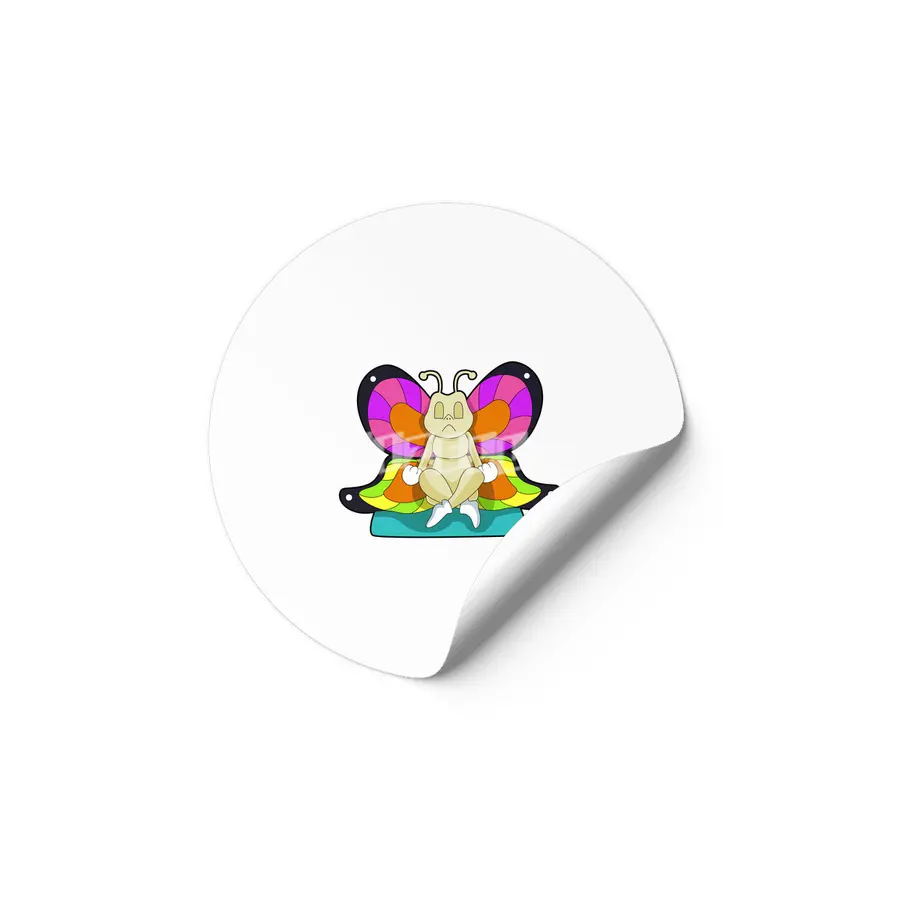 Butterfly at Yoga in Cross-legged Etiket