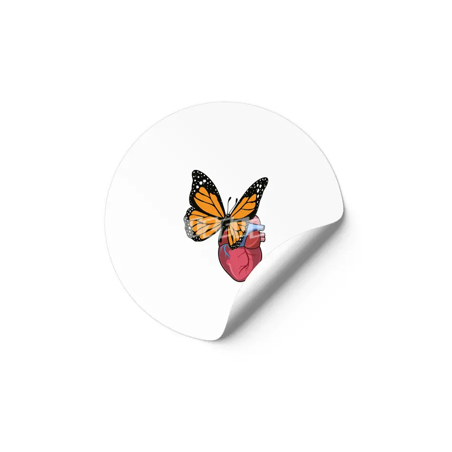 Butterfly with Heart Etiket