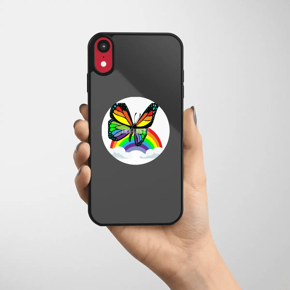 Butterfly with Rainbow Etiket
