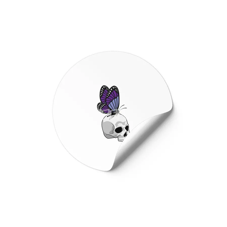 Butterfly with Skull Etiket