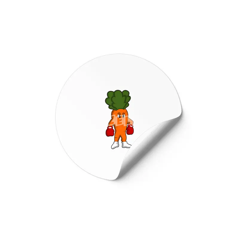 Carrot as Boxer with Boxing gloves Etiket