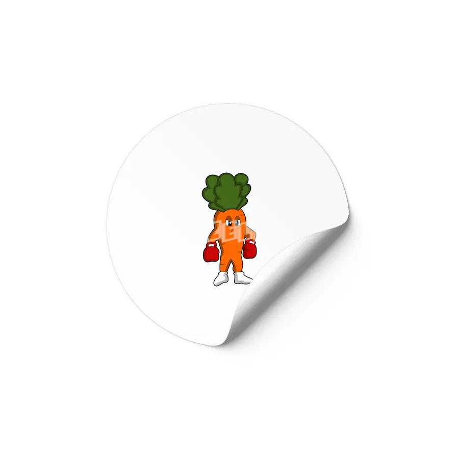 Carrot as Boxer with Boxing gloves Etiket