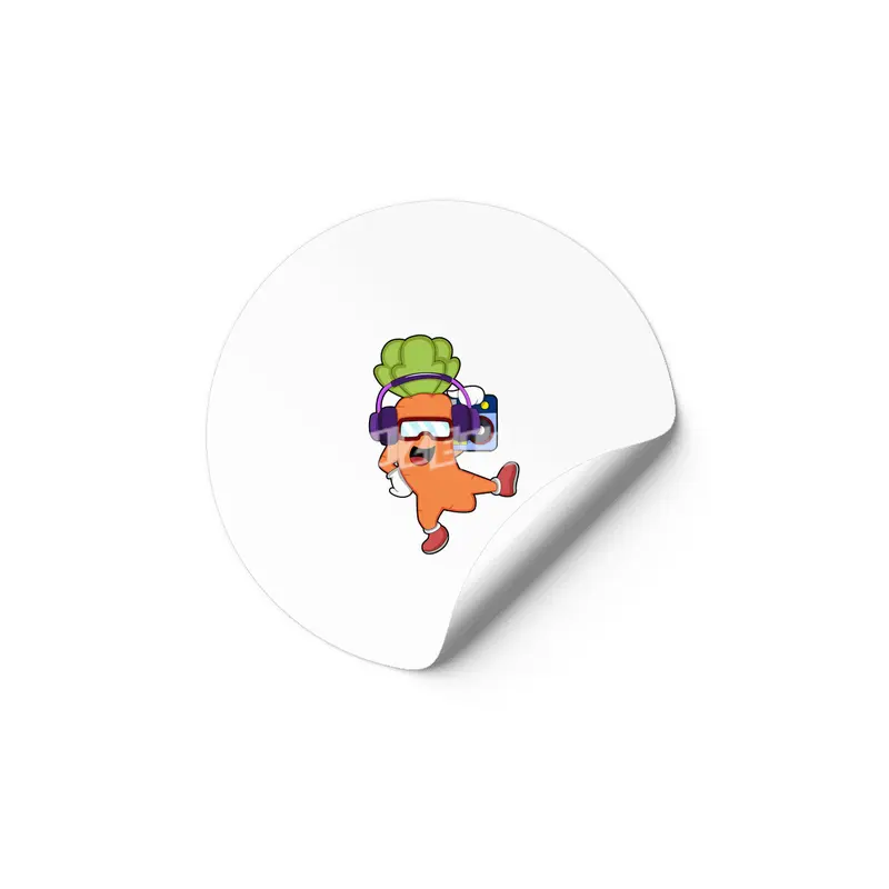 Carrot at Music with Headphone Etiket