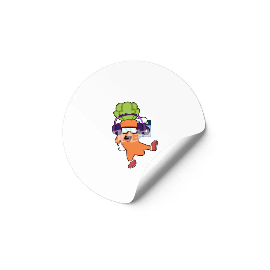 Carrot at Music with Headphone Etiket