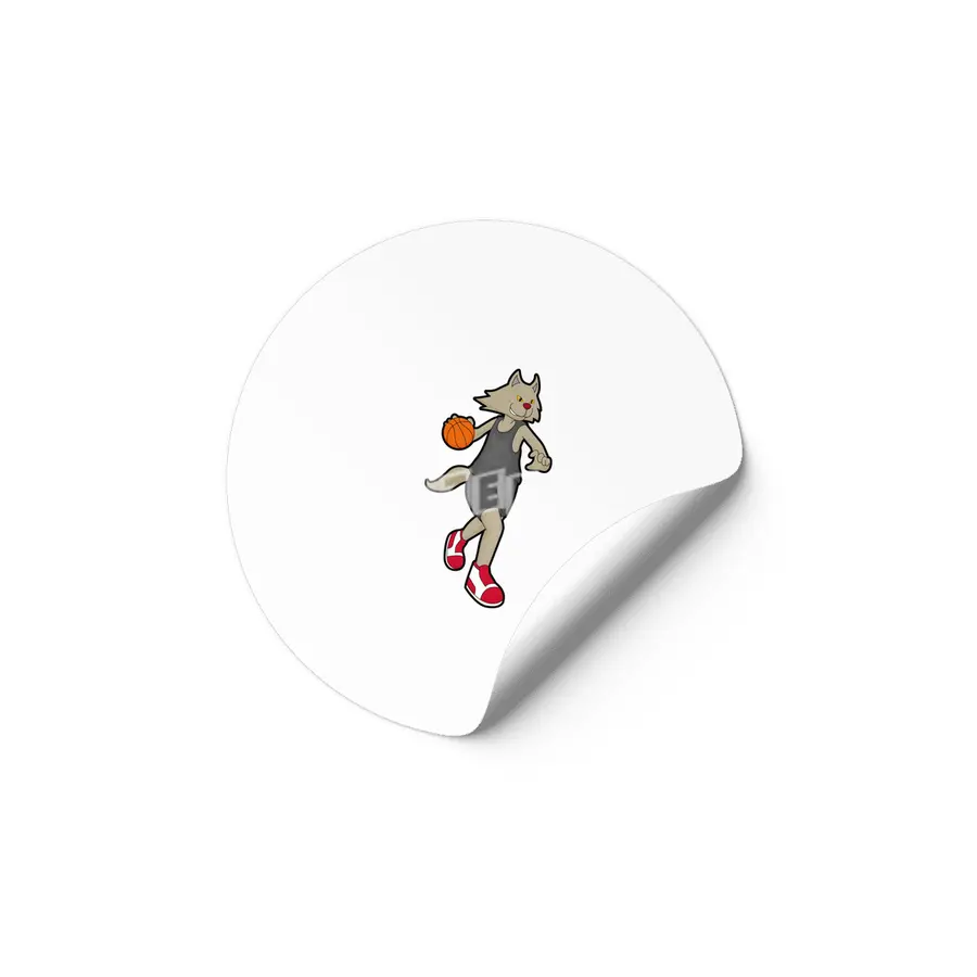 Cat as Basketball player with Basketball Etiket