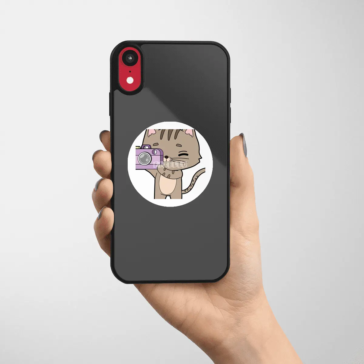 Cat as Photographer with Camera Etiket