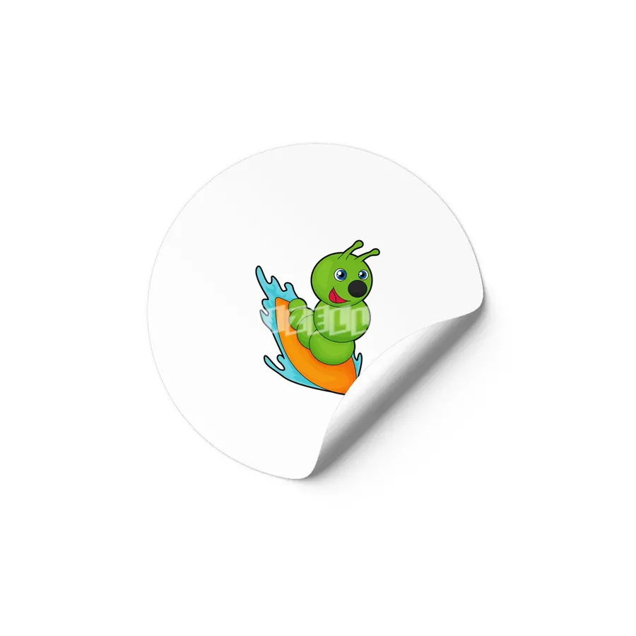 Caterpillar as Surfer with Surfboard Etiket