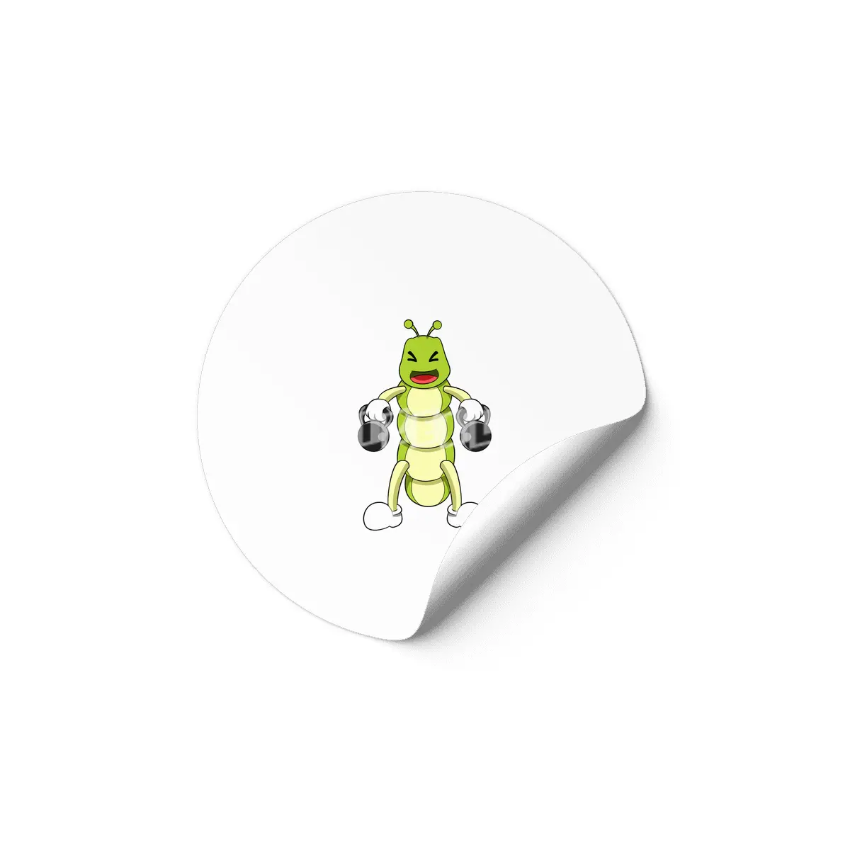 Caterpillar at Bodybuilding with Dumbbells Etiket
