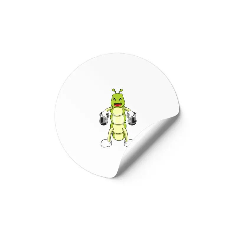 Caterpillar at Bodybuilding with Dumbbells Etiket