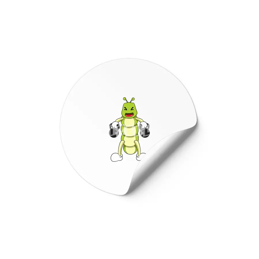 Caterpillar at Bodybuilding with Dumbbells Etiket