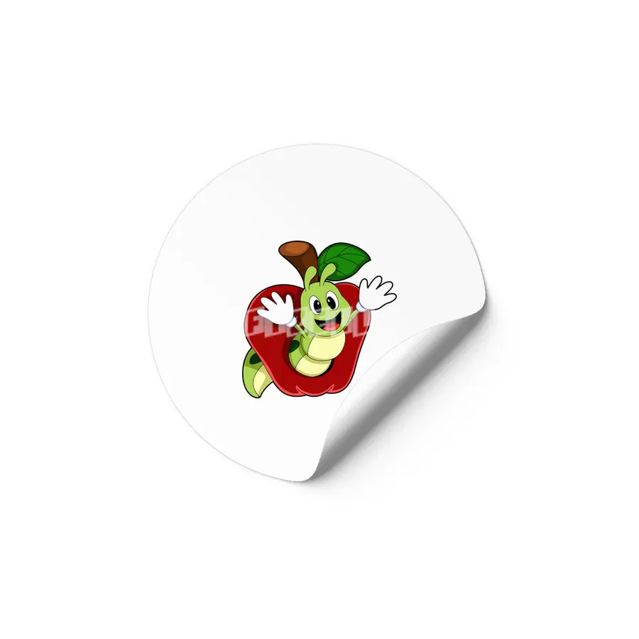 Caterpillar in Apple Etiket