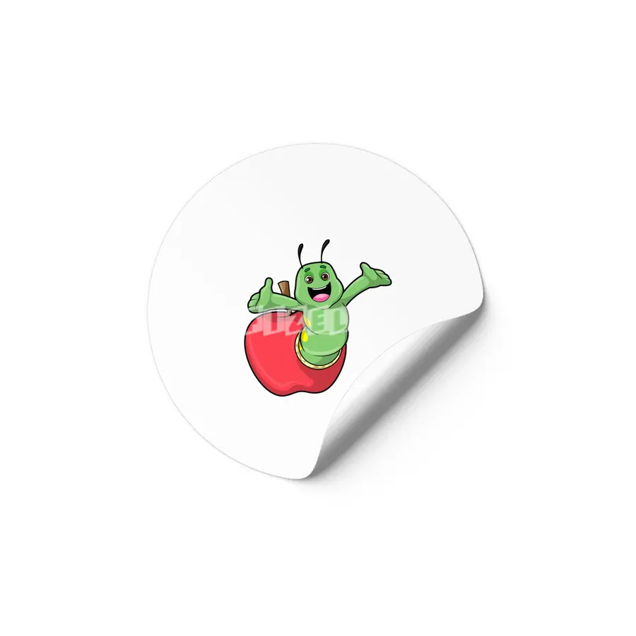 Caterpillar with Apple Etiket