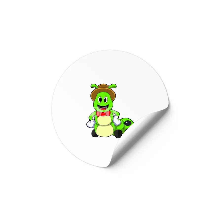 Caterpillar with Hat Etiket