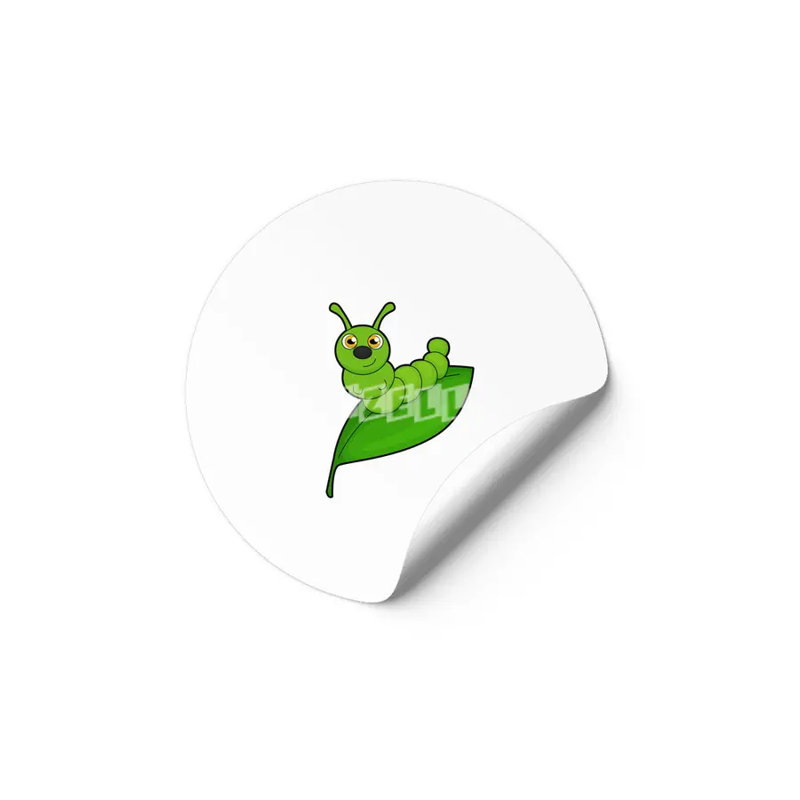 Caterpillar with Leaf Etiket