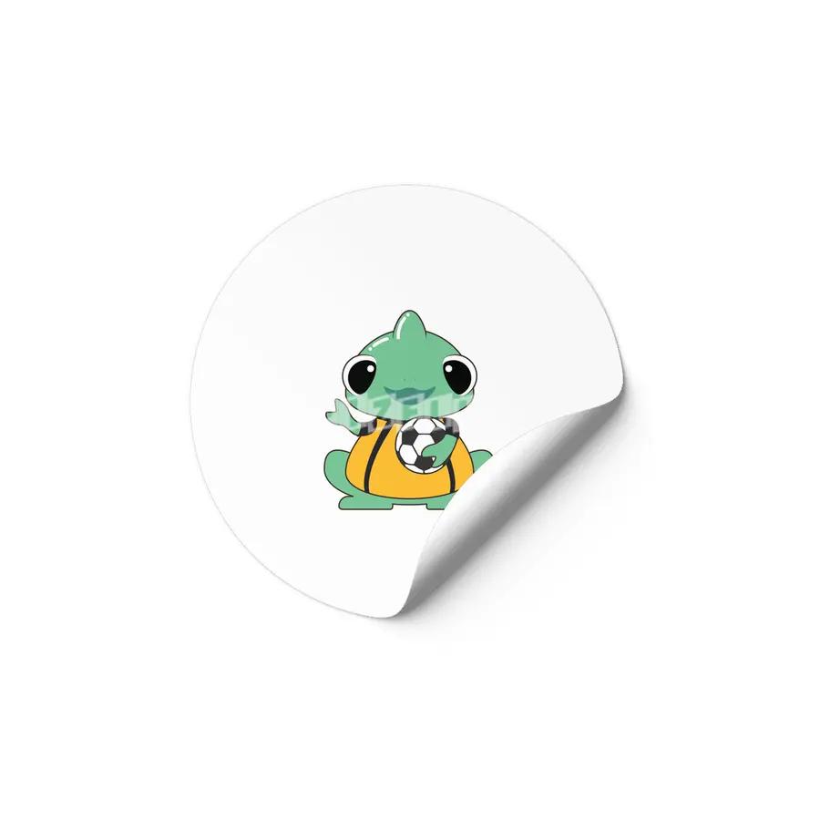 Chameleon as Goalkeeper with Soccer ball Etiket