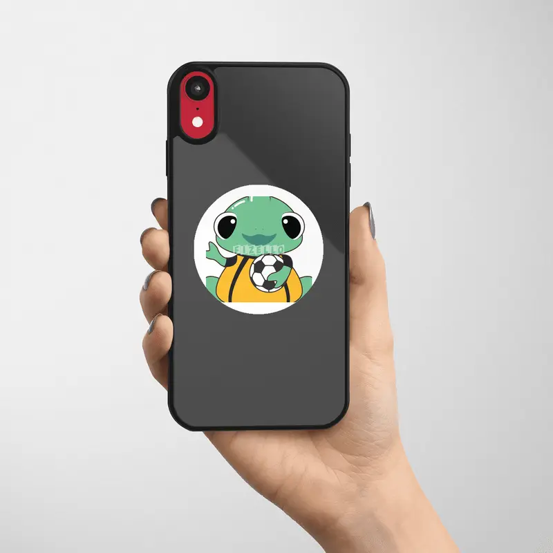 Chameleon as Goalkeeper with Soccer ball Etiket