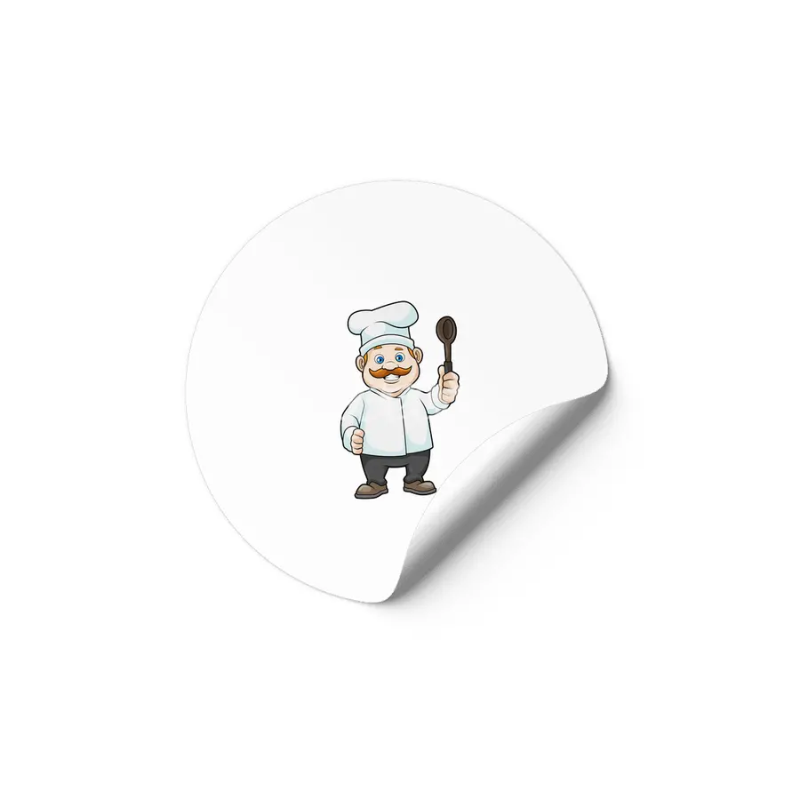 Chef with Chef's hat & Soup spoon Etiket