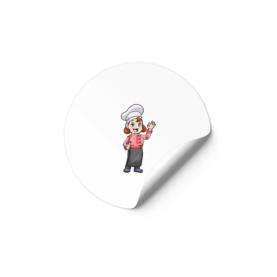 Chef with Cooking apron Etiket