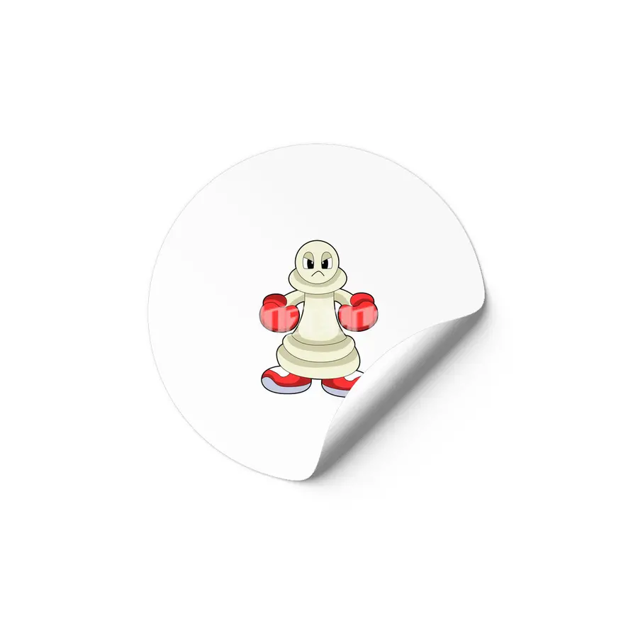 Chess piece Pawn as Boxer with Boxing gloves Etiket
