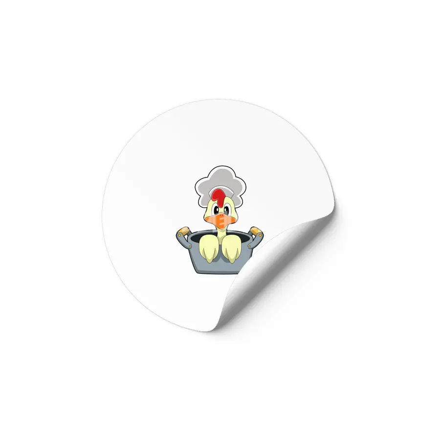 Chicken with Cooking pot Etiket