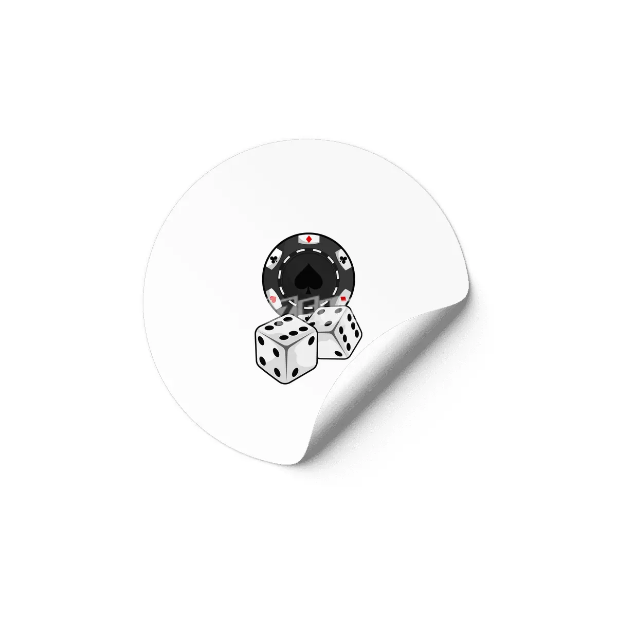 Chip & Dice for Poker Etiket