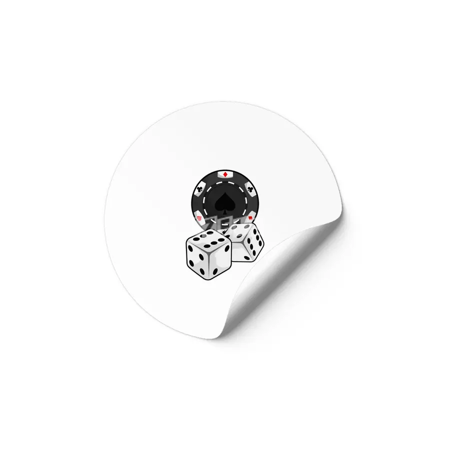 Chip & Dice for Poker Etiket