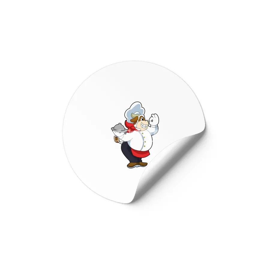 Cow as Waiter with Serving plate Etiket