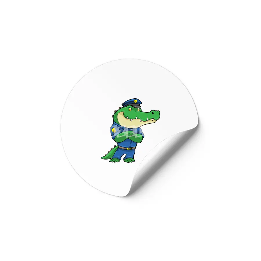 Crocodile as Police officer with Police uniform Etiket