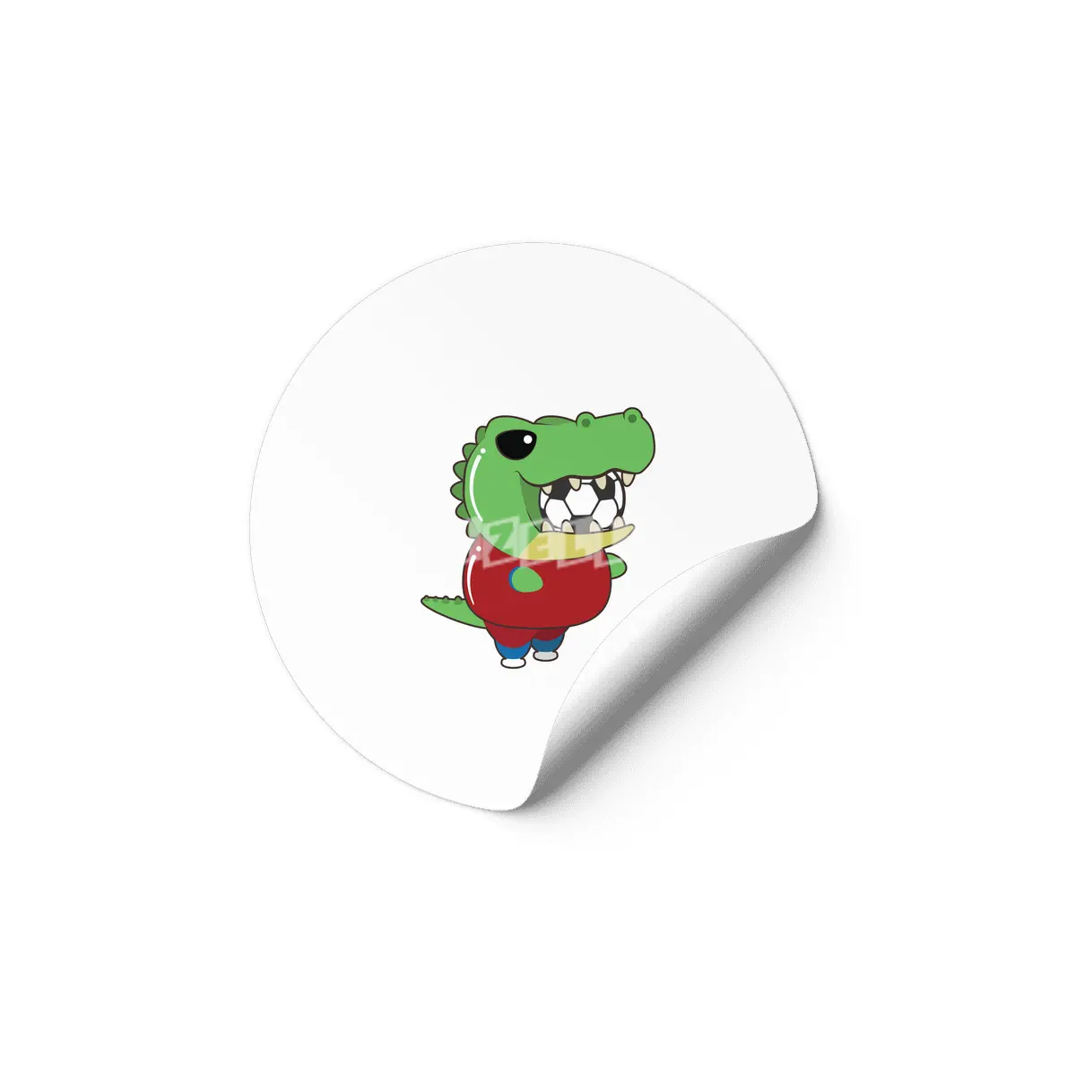 Crocodile as Soccer player with Soccer ball Etiket