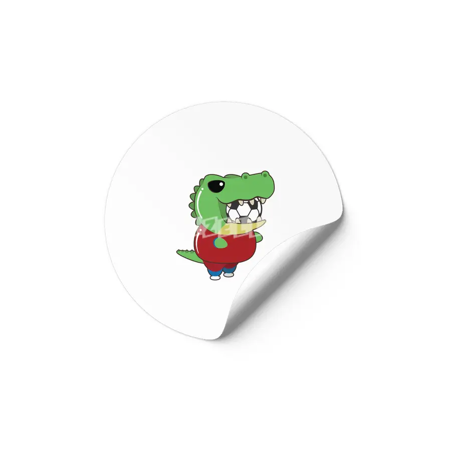 Crocodile as Soccer player with Soccer ball Etiket