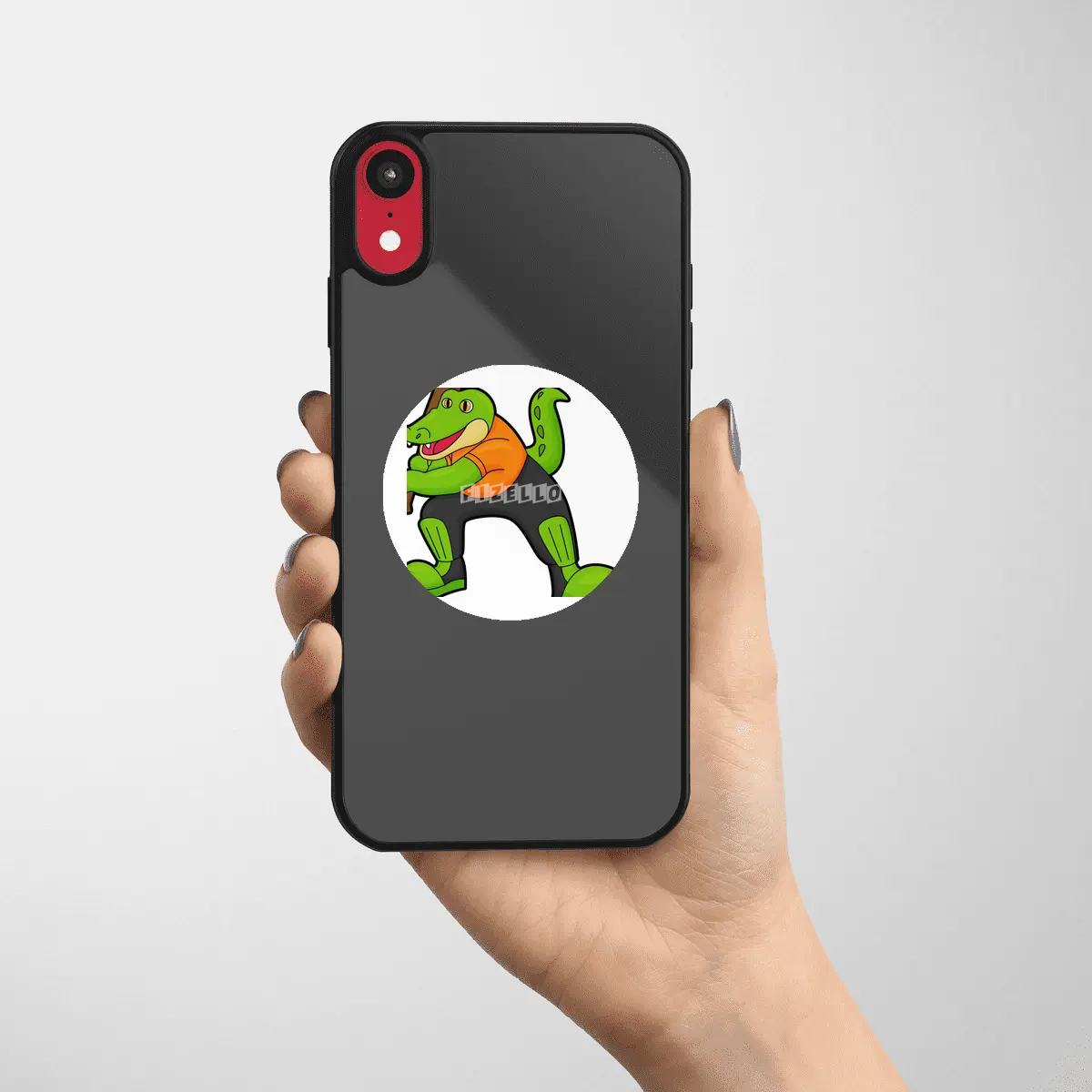 Crocodile at Cricket with Cricket bat Etiket