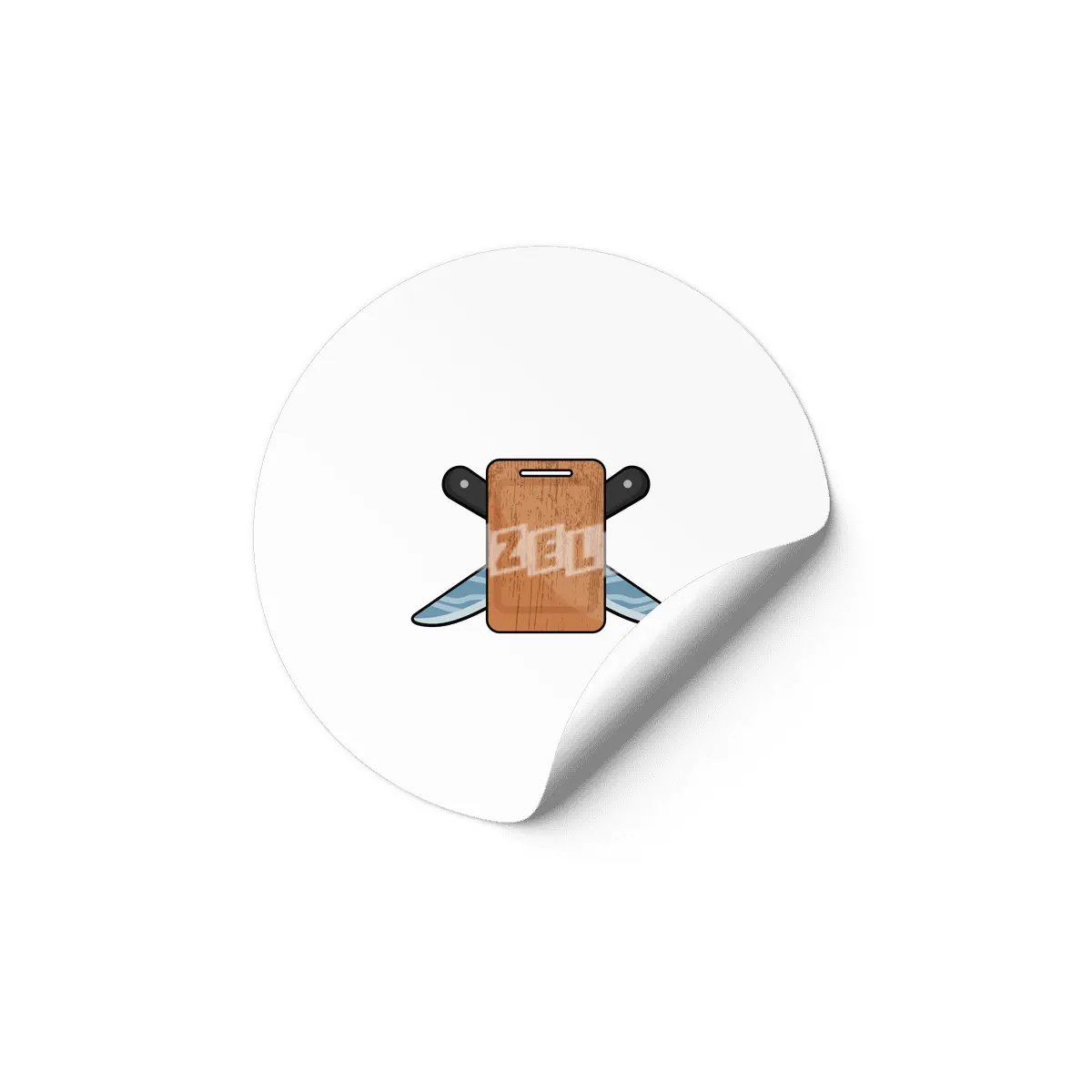 Cutting board with Knife Etiket