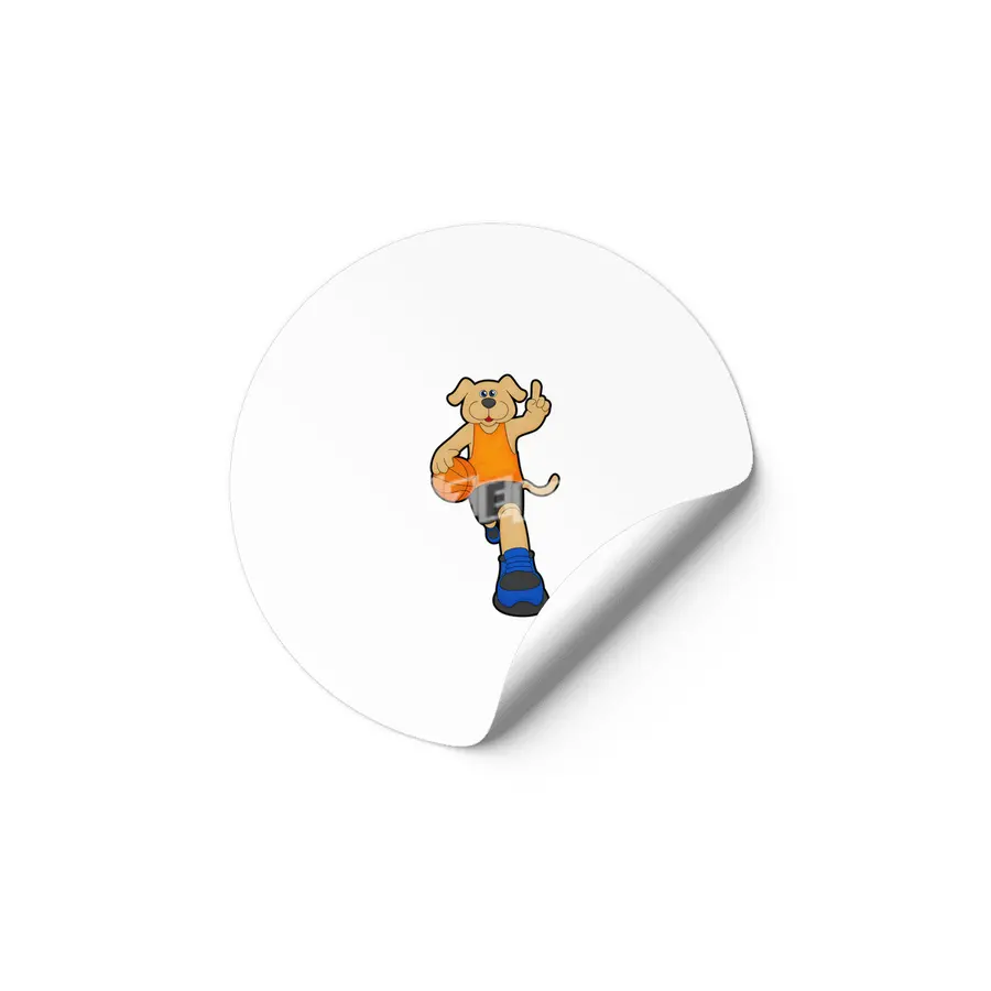Dog as Basketball player with Basketball Etiket