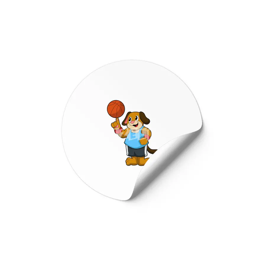 Dog as Basketball player with Basketball Etiket